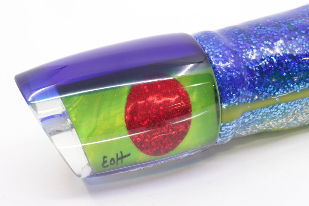 Marlin Magic Lime Green MOP Blue Back Red Eyes Large Ruckus 14" 13oz Skirted Blue-Silver