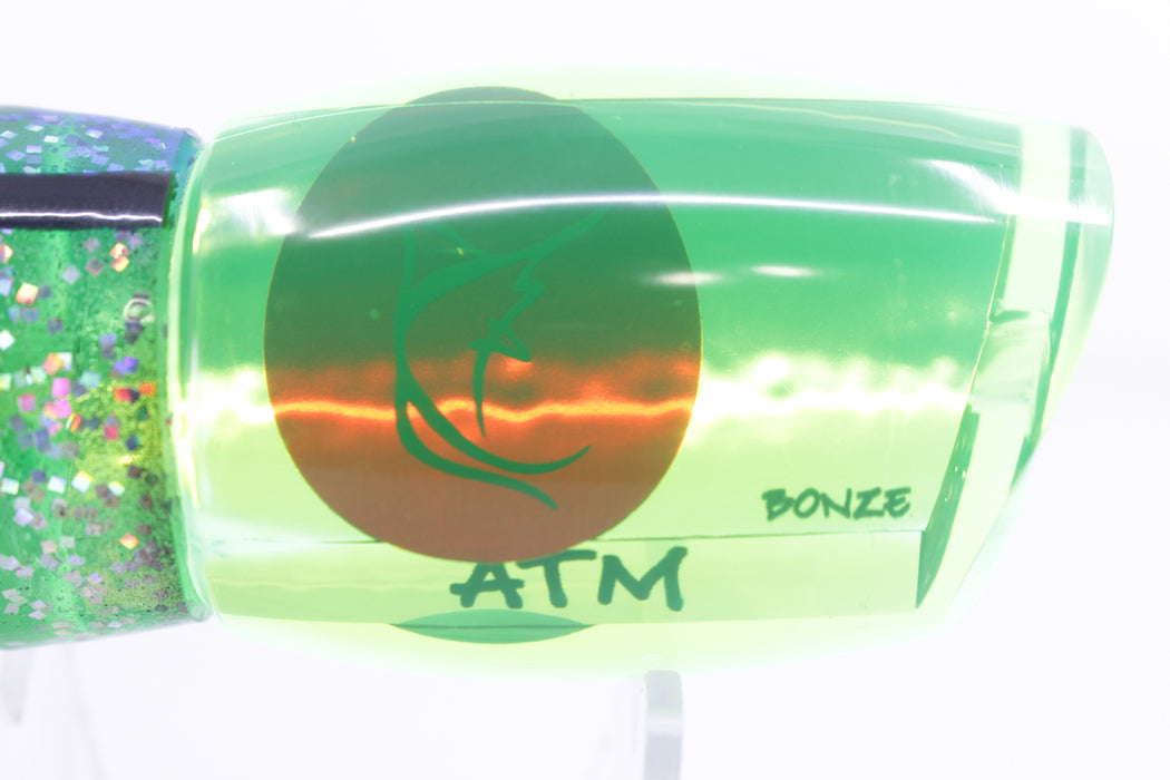 Bonze Lures Green Mirrored Red Eyes ATM 10" 6oz Blue Aurora-Silver-Black Bars
