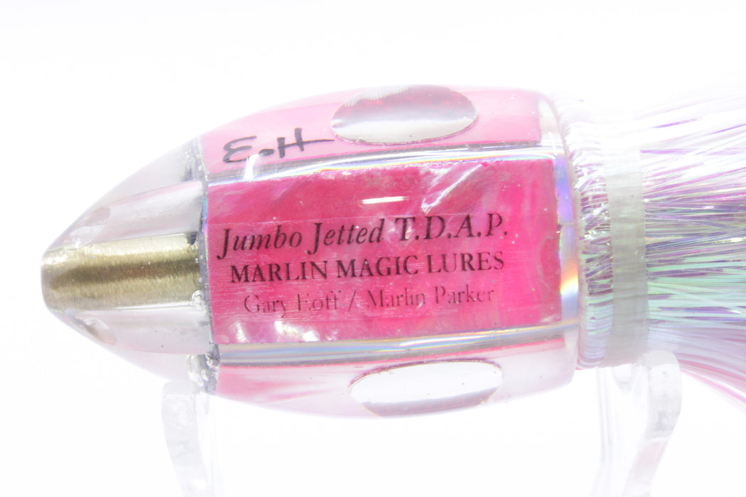 Marlin Magic Bright Pink MOP Jumbo Jetted Teardrop AP Bullet 9" 5.2oz Flashabou Pink-White