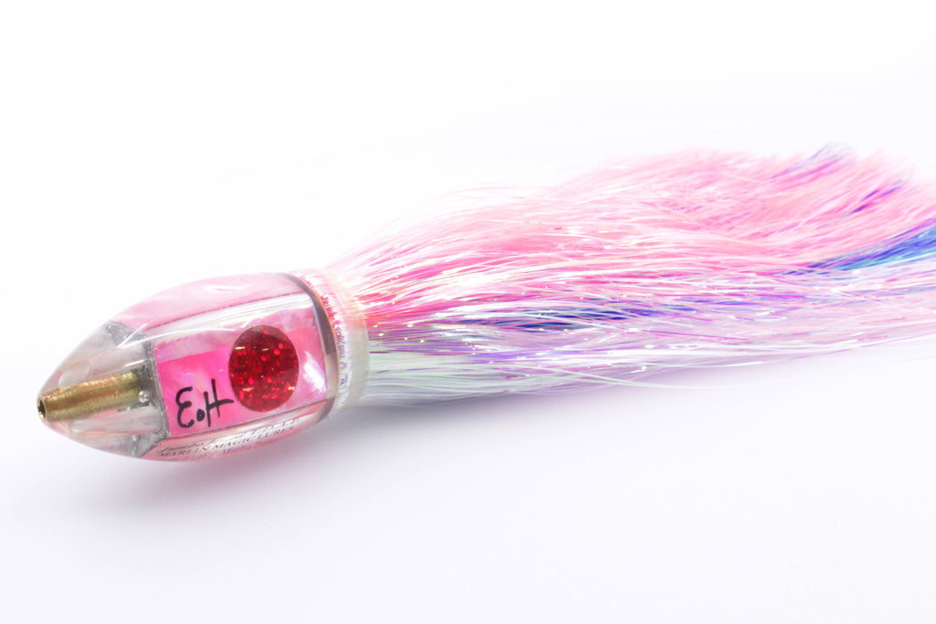 Marlin Magic Bright Pink MOP Jumbo Jetted Teardrop AP Bullet 9" 5.2oz Flashabou Pink-White