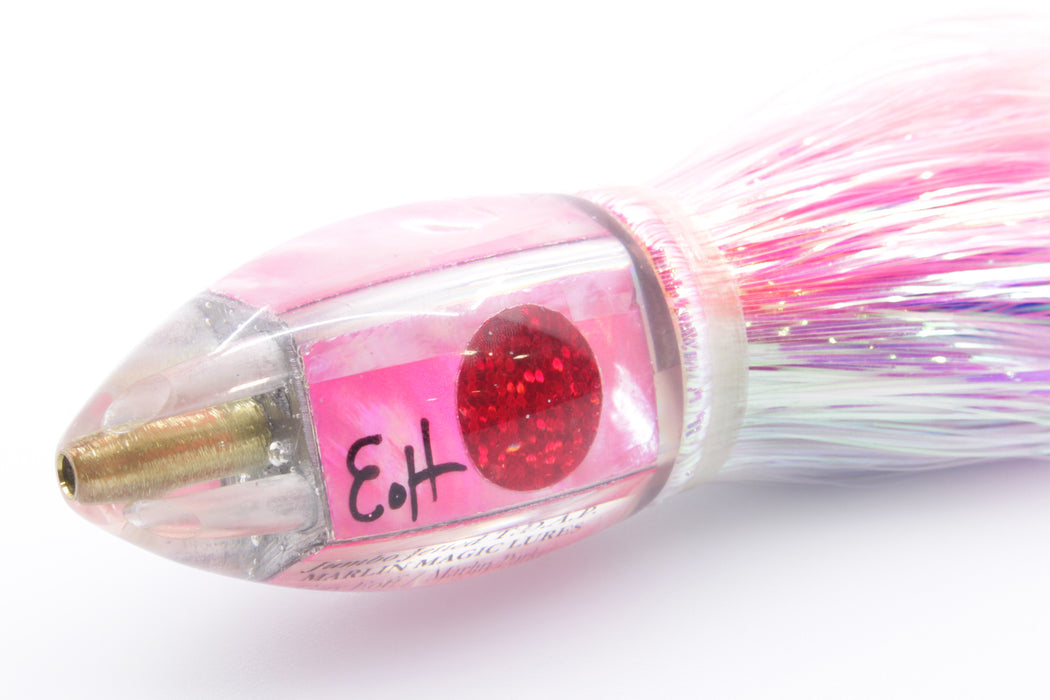 Marlin Magic Bright Pink MOP Jumbo Jetted Teardrop AP Bullet 9" 5.2oz Flashabou Pink-White