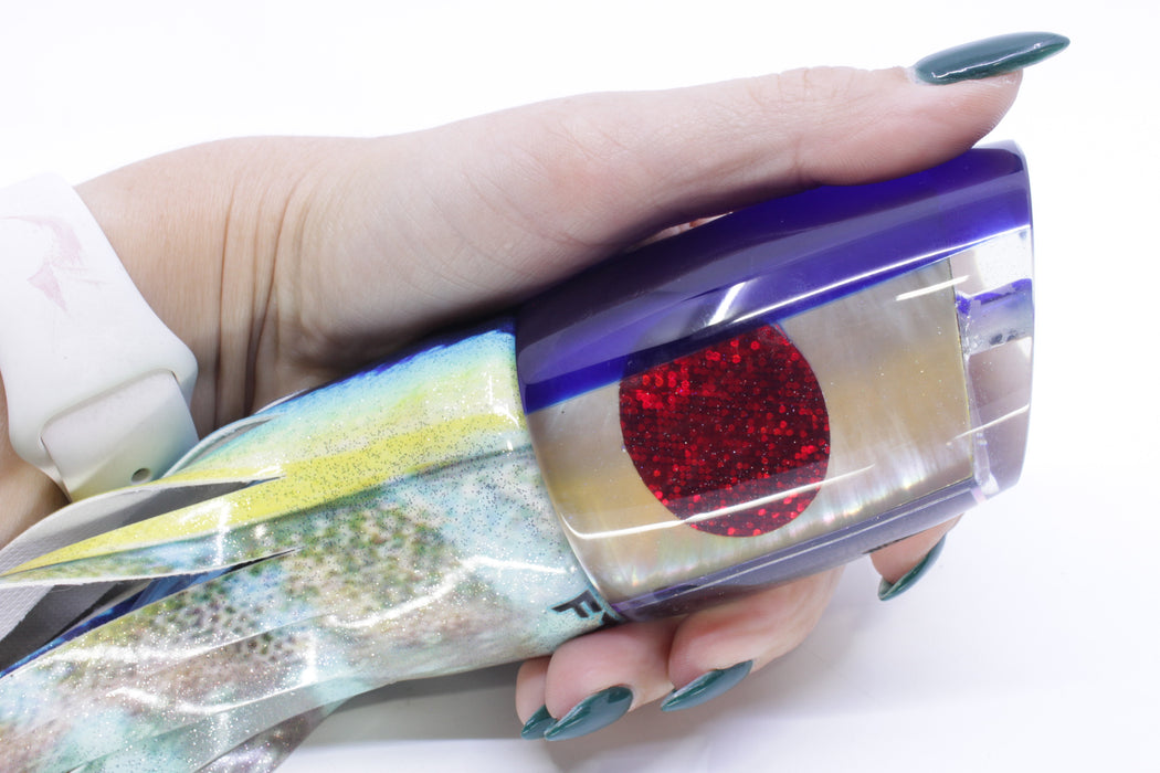 Marlin Magic Golden MOP Blue Back Red Eyes Large Ruckus 14" 11.3oz Fire Tailz Vinyl