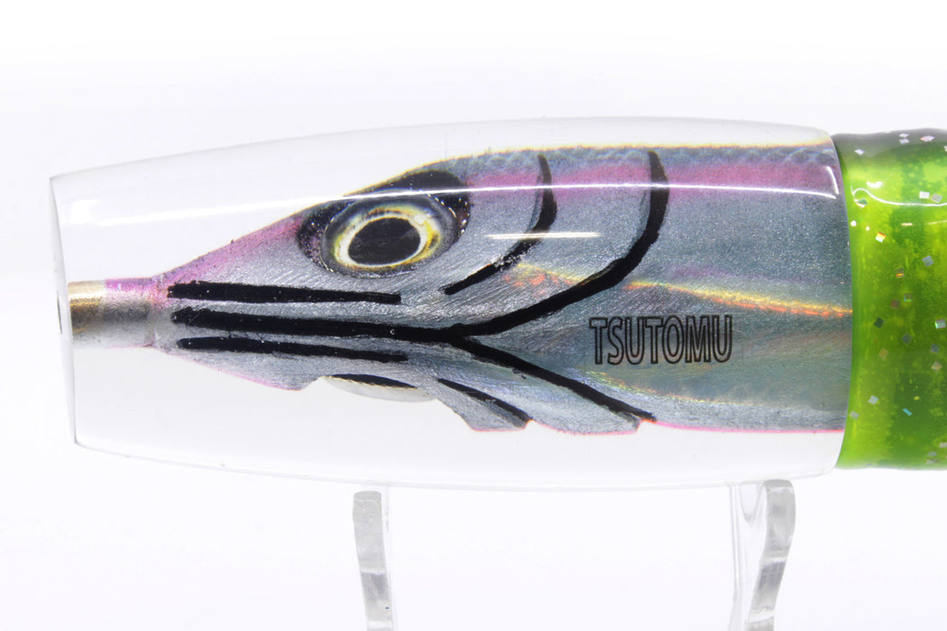 Tsutomu Lures Black-Blue-Pink Fish Head Ante Plunger 12" 9.7oz Skirted Magic Johnson