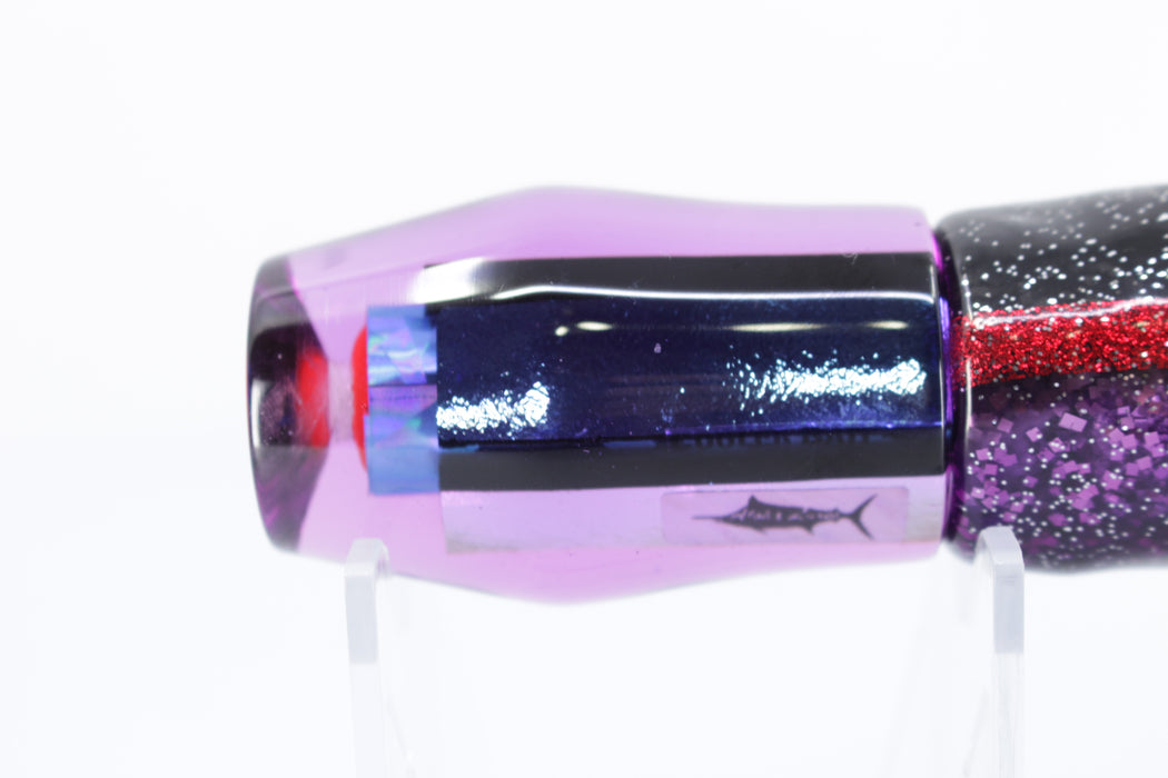 Aloha Lures Purple Dichro Blue Rainbow Cooler Bait 9" 5oz Skirted Black-Purple