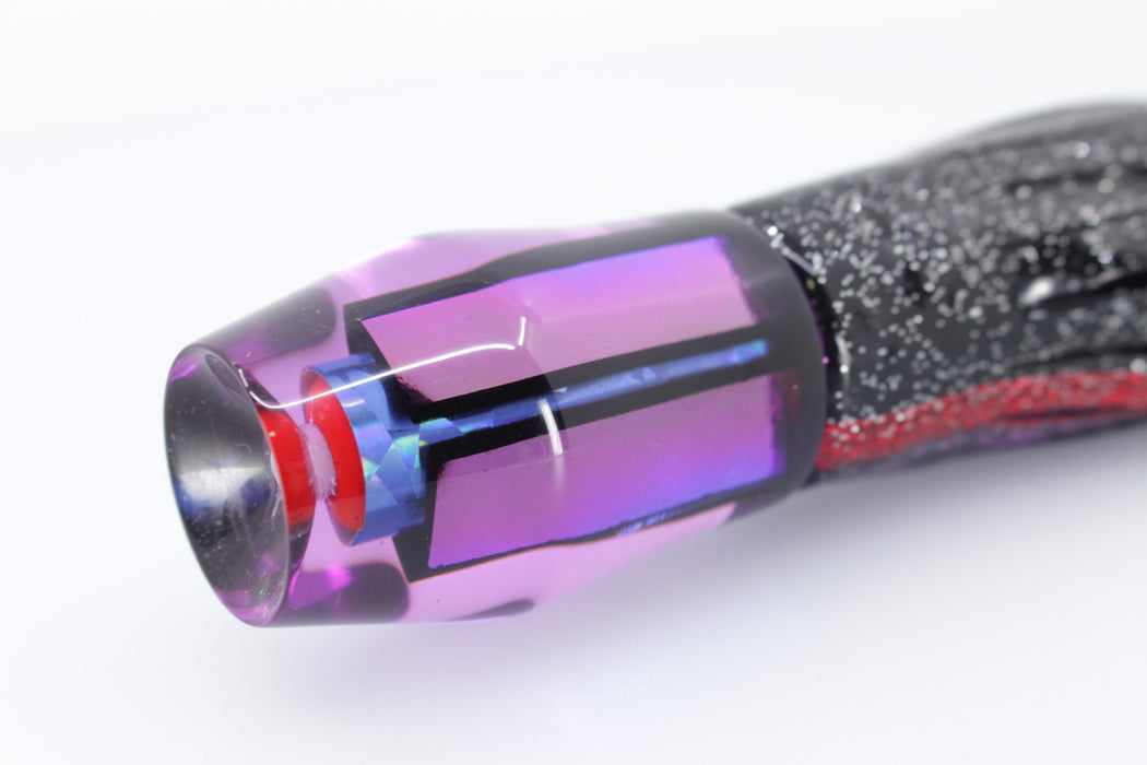 Aloha Lures Purple Dichro Blue Rainbow Cooler Bait 9" 5oz Skirted Black-Purple