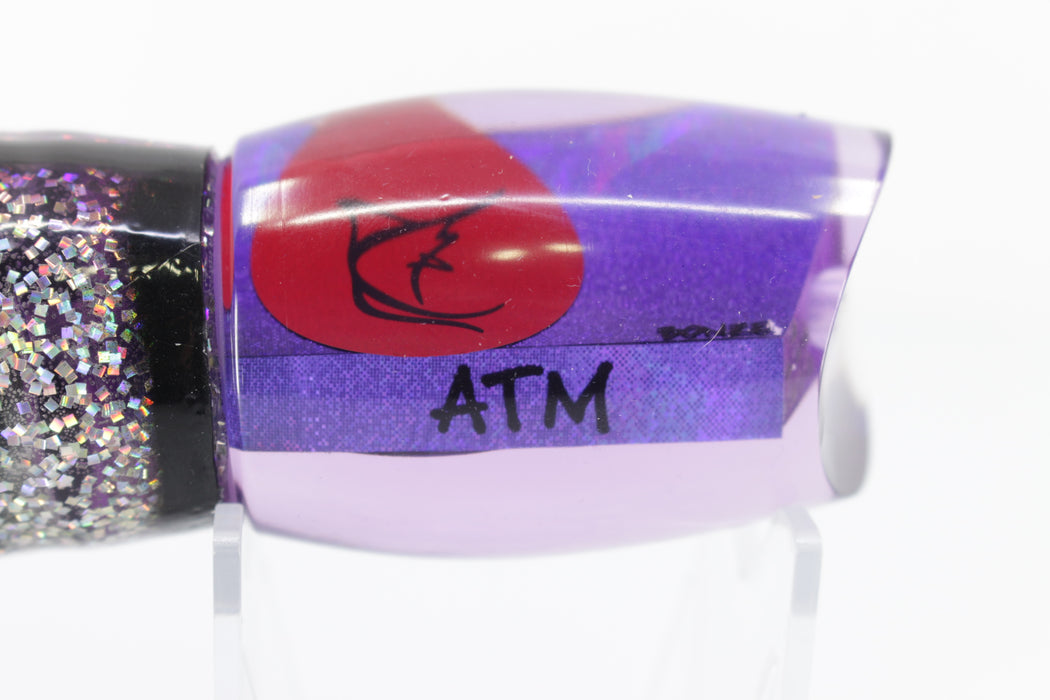 Bonze Lures Purple Rainbow Red Eyes ATM 10" 6oz Purple-Silver-Black Bars