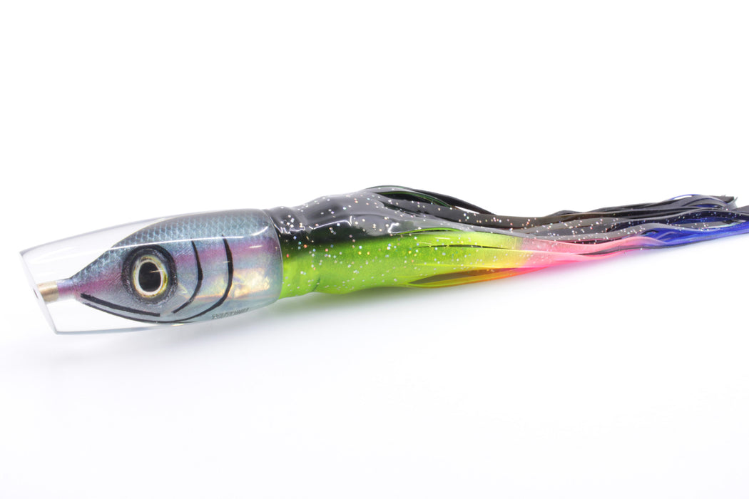 Tsutomu Lures Black-Blue-Pink Fish Head Ante Plunger 12" 9.7oz Skirted Magic Johnson