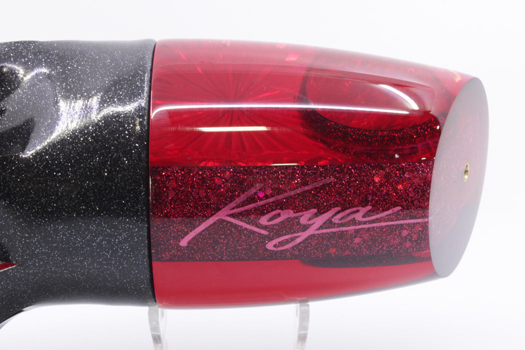 Koya Lures Red Rainbow Starburst XXL Poi Dog Teaser 28oz Vinyl Black