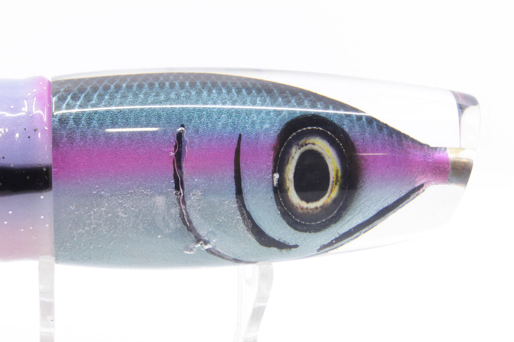 Tsutomu Lures Black-Blue-Fuchsia Fish Head Ante Plunger 12" 9.7oz Skirted Gay Bob