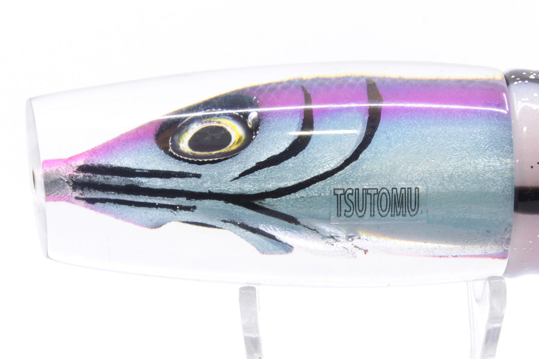 Tsutomu Lures Black-Blue-Fuchsia Fish Head Ante Plunger 12" 9.7oz Skirted Gay Bob