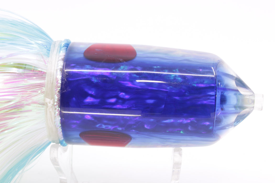 Moyes Lures Rainbow MOP Blue Back 2-Hole Large Sniper Jet 12" 12oz EZ Feathersword