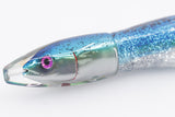 JB Signature Lures Deadly Ice Blue-Yellow-Silver Small Barrel Bomb 7" 3.5oz Skirted