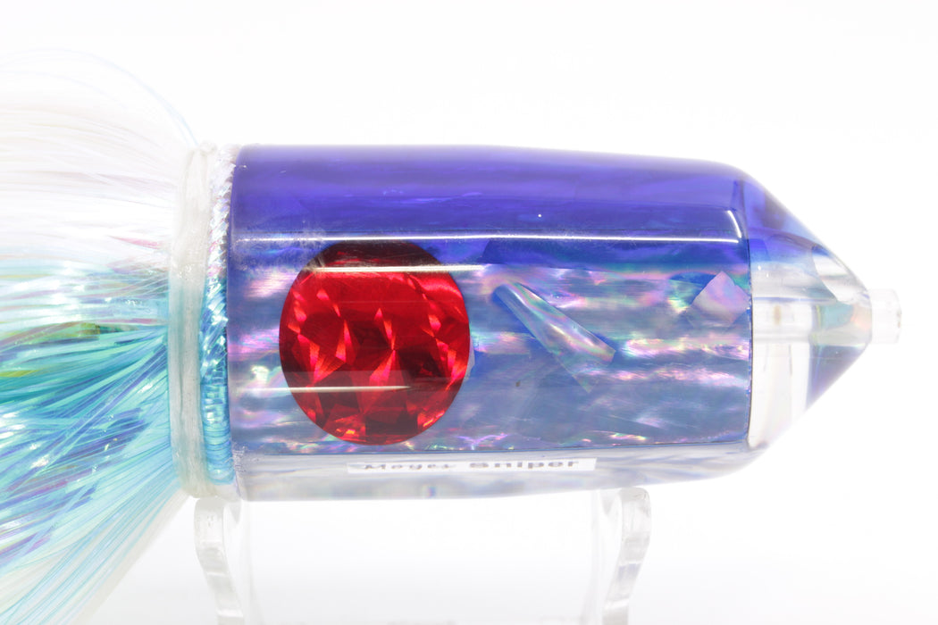 Moyes Lures Rainbow MOP Blue Back 2-Hole Large Sniper Jet 12" 12oz EZ Feathersword