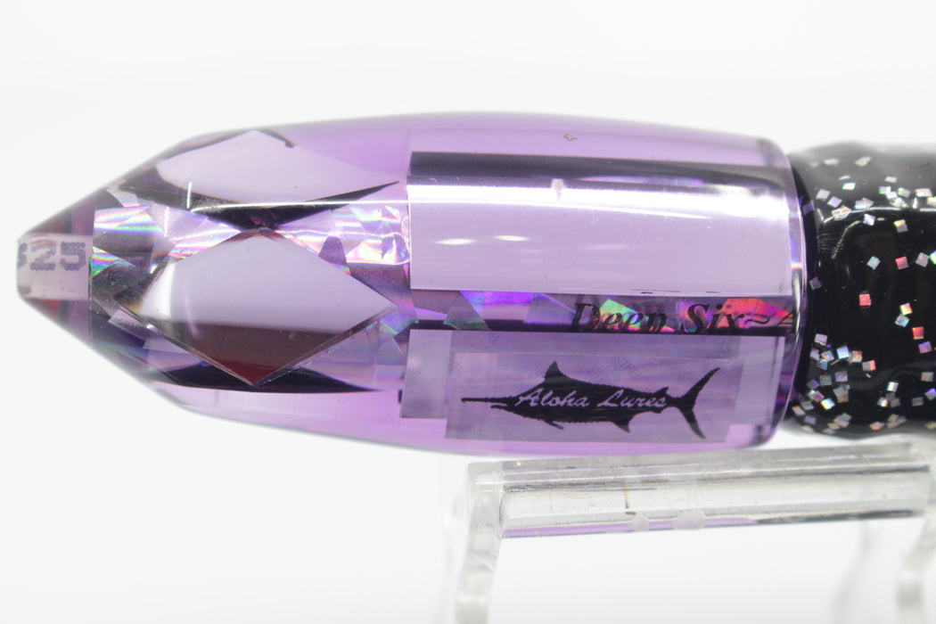 Aloha Lures Purple Mirrored Silver Rainbow Deep Six 9" 5.2oz Skirted Black-Purple