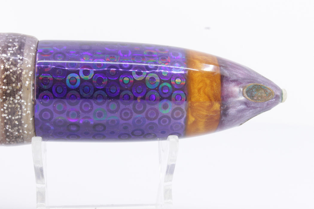 Z-Lures Custom Purple-Gold Pearl Tip 4-Hole Bullet 12" 13.7oz New Pre-Owned