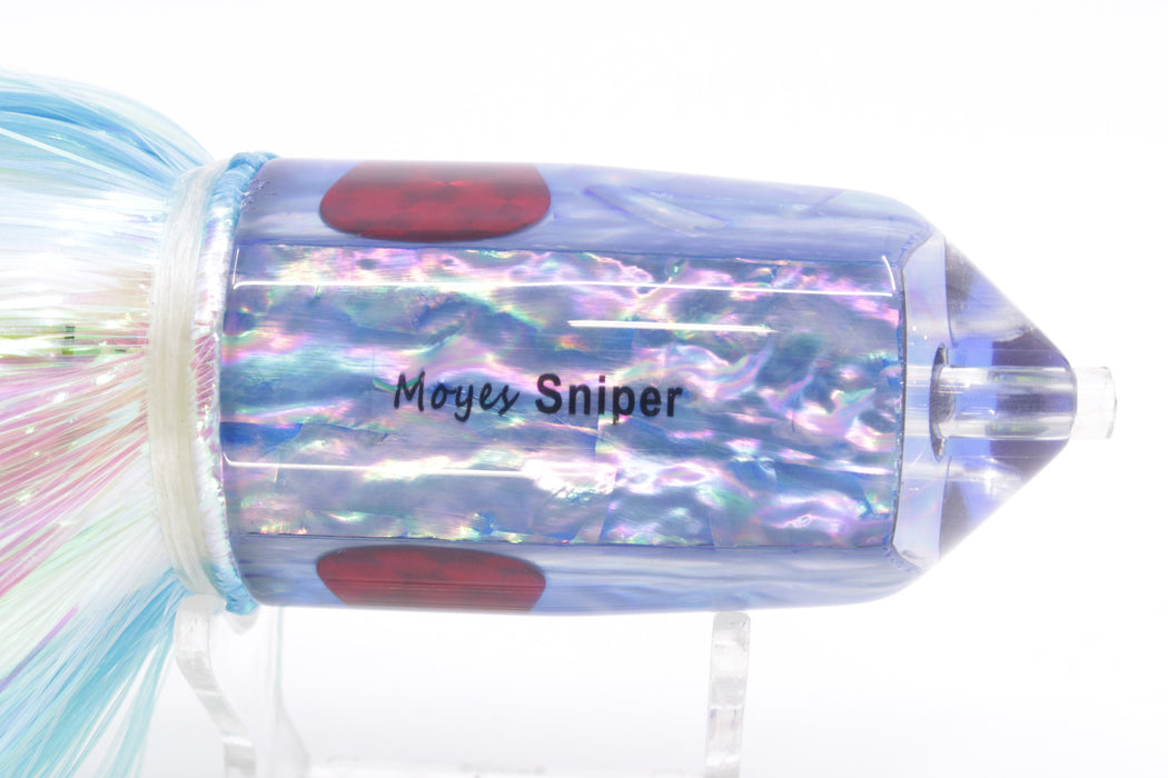 Moyes Lures Rainbow MOP Blue Back 2-Hole Large Sniper Jet 12" 12oz EZ Feathersword