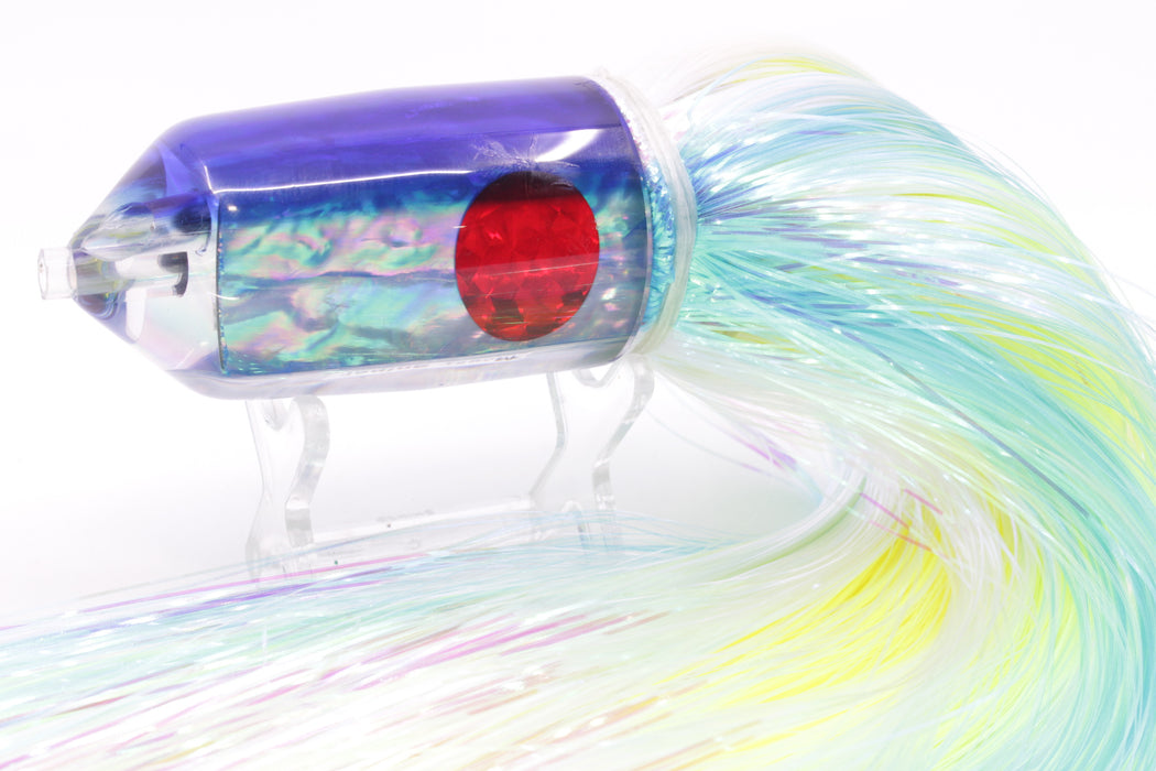 Moyes Lures Rainbow MOP Blue Back 2-Hole Large Sniper Jet 12" 12oz EZ Feathersword