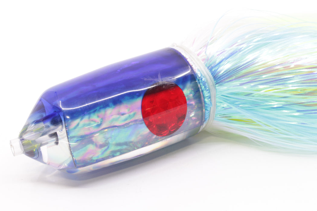 Moyes Lures Rainbow MOP Blue Back 2-Hole Large Sniper Jet 12" 12oz EZ Feathersword