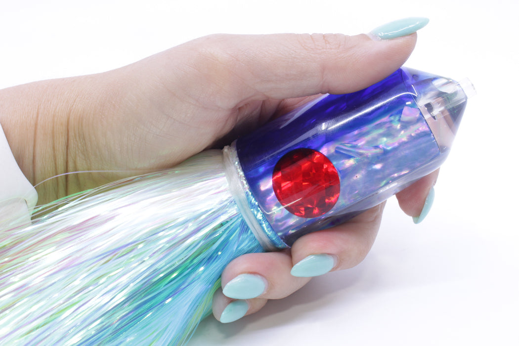 Moyes Lures Rainbow MOP Blue Back 2-Hole Large Sniper Jet 12" 12oz EZ Feathersword