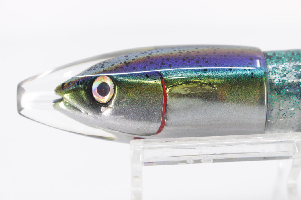 JB Signature Lures Deadly Blue-Green-Gold Small Barrel Bomb 7" 3.5oz Skirted