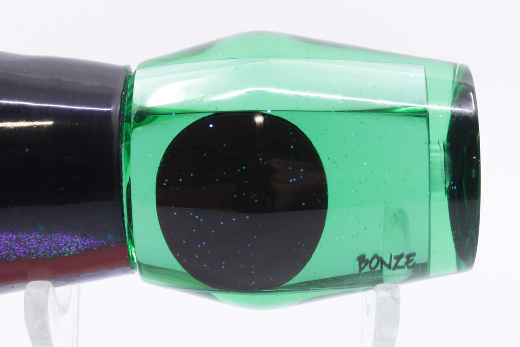 Bonze Lures Green Mirrored Red Eyes Trojan 10" 5.5oz Black-Purple Aurora