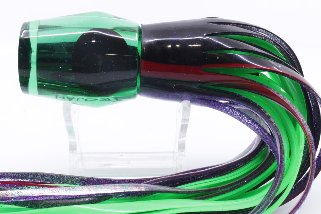 Bonze Lures Green Mirrored Red Eyes Trojan 10" 5.5oz Black-Purple Aurora