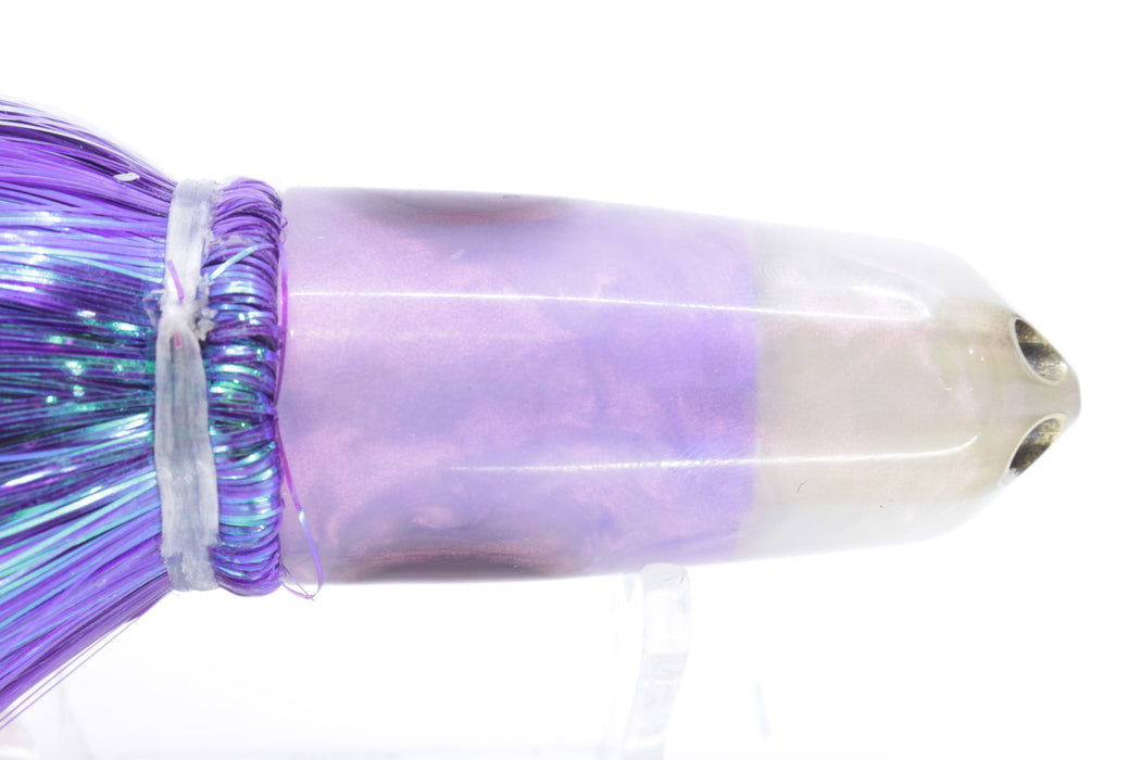 Tanigawa Lures Blueberry-Strawberry Pearl 2-Hole Bullet 7" 6oz Strobez Purple-White