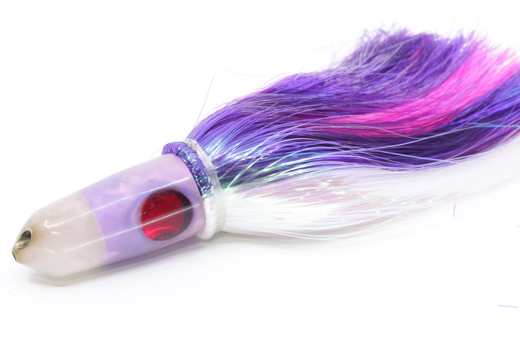 Tanigawa Lures Blueberry-Strawberry Pearl 2-Hole Bullet 7" 6oz Strobez Purple-White