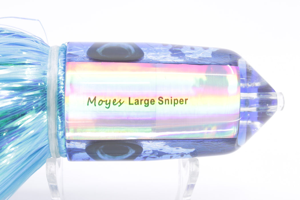 Moyes Lures Blue-Green Oil Slick Blue Back 2-Hole Large Sniper Jet 12" 12oz EZ