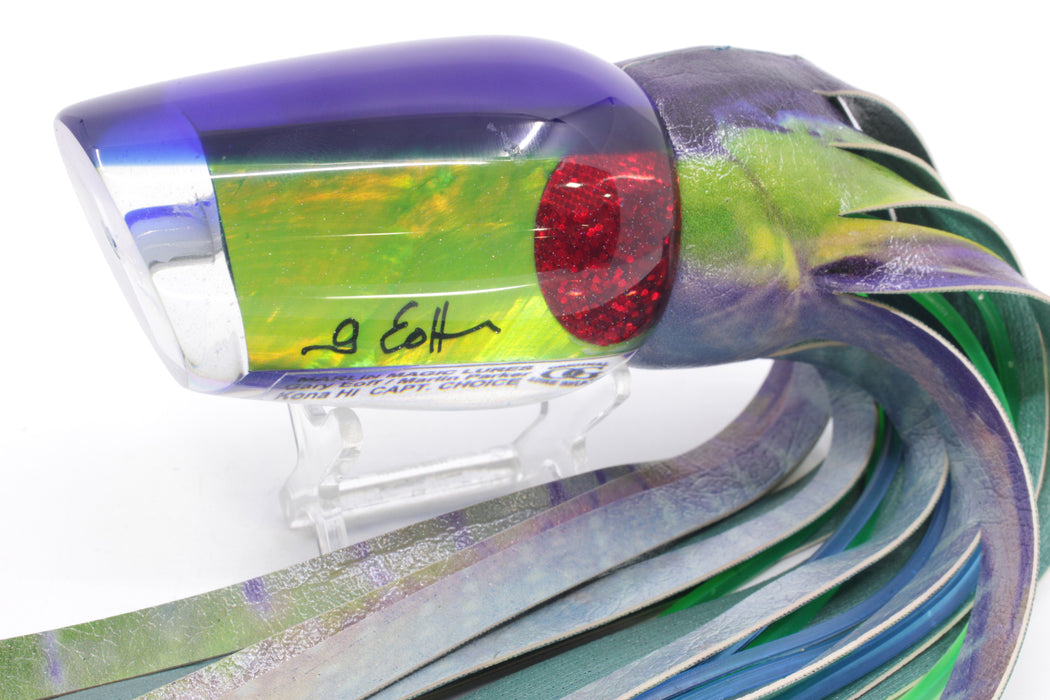 Marlin Magic Lime Green MOP Blue Back Red Eyes Captain's Choice 14" 11oz ALV Tuna