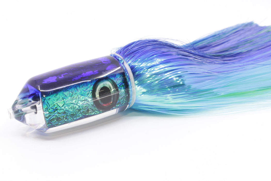 Moyes Lures Blue-Green Oil Slick Blue Back 2-Hole Large Sniper Jet 12" 12oz EZ