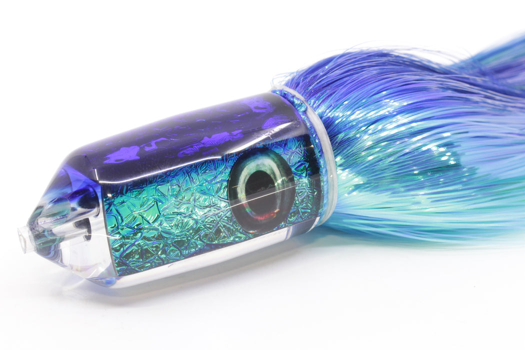 Moyes Lures Blue-Green Oil Slick Blue Back 2-Hole Large Sniper Jet 12" 12oz EZ