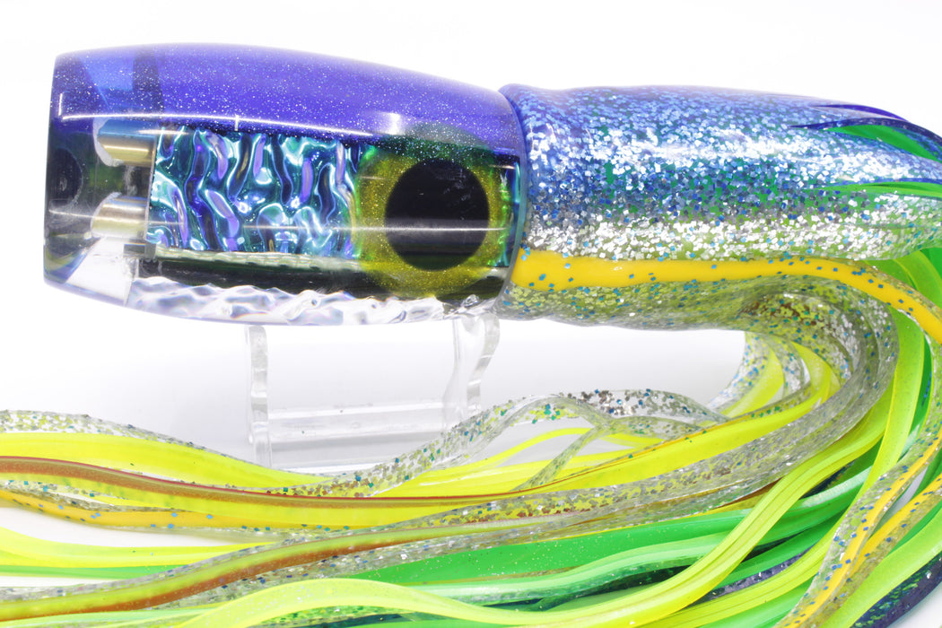 Coggin Lures Blue-Purple Dichro Blue Back 4-Hole Maui Plunger Invert 14" 11.5oz Skirted