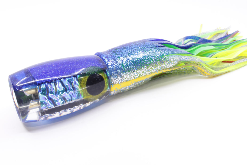 Coggin Lures Blue-Purple Dichro Blue Back 4-Hole Maui Plunger Invert 14" 11.5oz Skirted