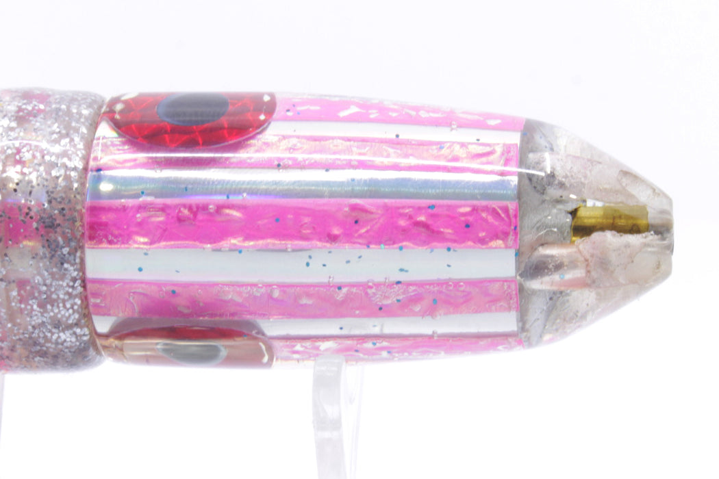 Kerwin Masunaga Pink-Silver Striped 4-Hole Bullet 9"+ 10.4oz Triple Skirted New Pre-Owned