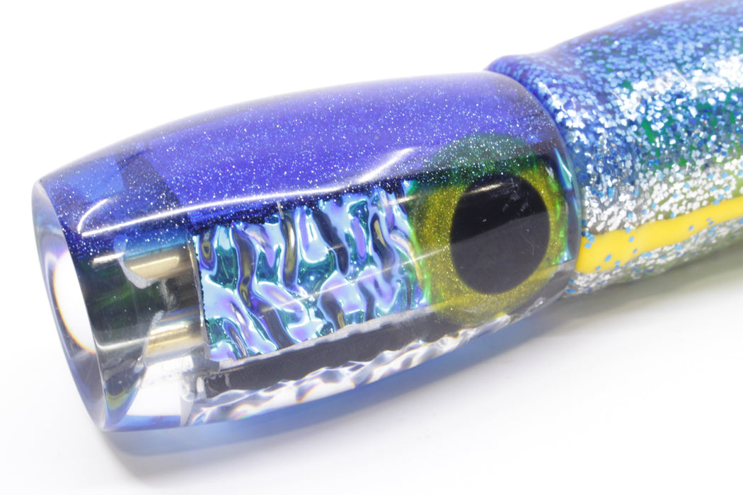 Coggin Lures Blue-Purple Dichro Blue Back 4-Hole Maui Plunger Invert 14" 11.5oz Skirted