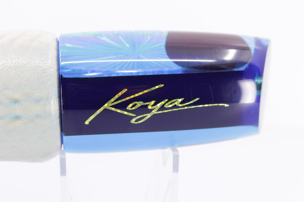 Koya Lures Blue Rainbow Starburst Medium Poi Dog 14" 10oz ALV Vinyl Ballyhoo