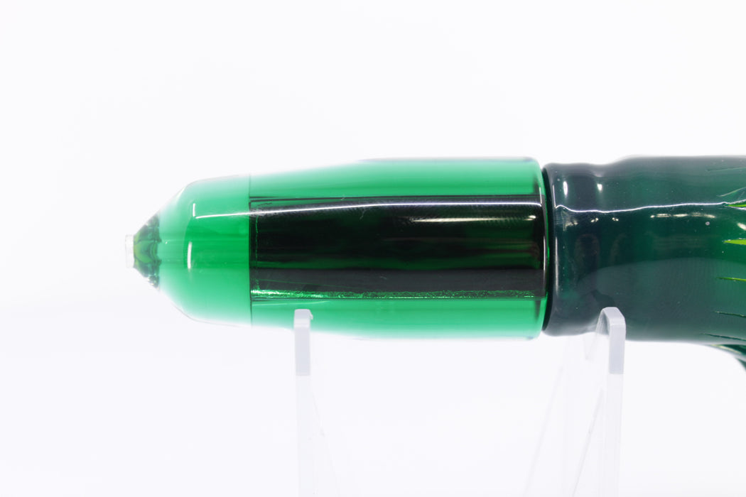 Moyes Lures Mirrored Green Back Sicario Bullet 8" 5.8oz Skirted Green
