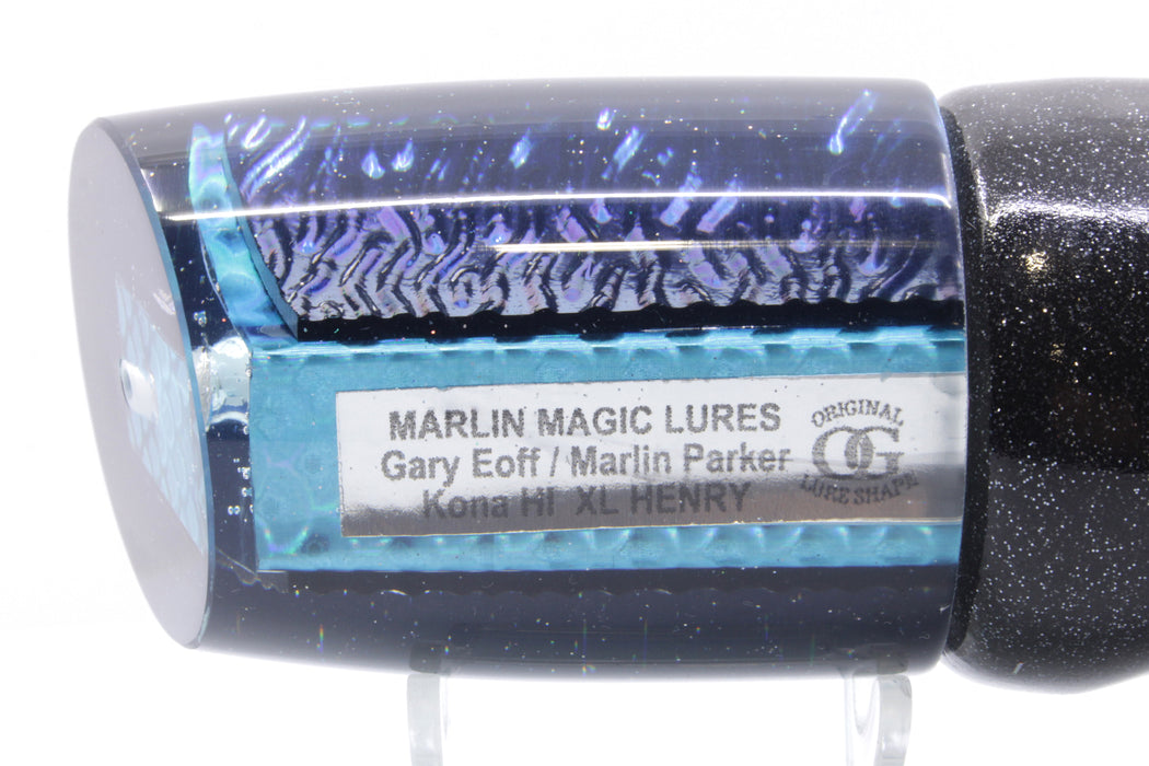 Marlin Magic Lures Ice Blue-Akule Lava Black Back XL Henry 16" 15oz Vinyl Black