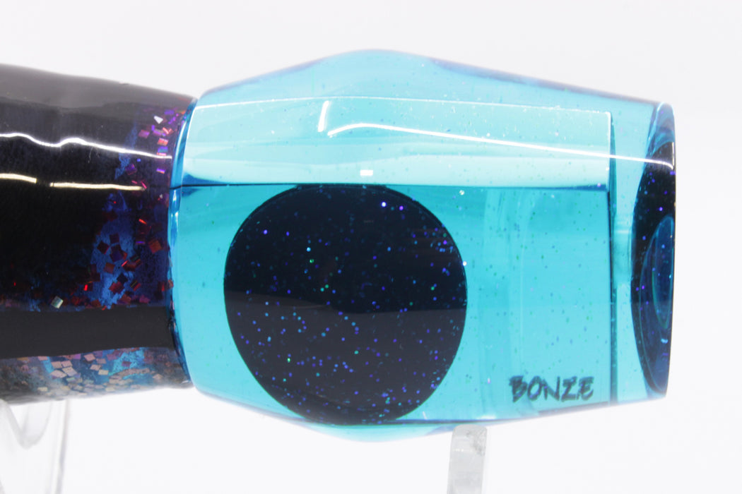 Bonze Lures Teal Mirrored Red Eyes Trojan 10" 5.5oz Purple-Holo-Black Bars