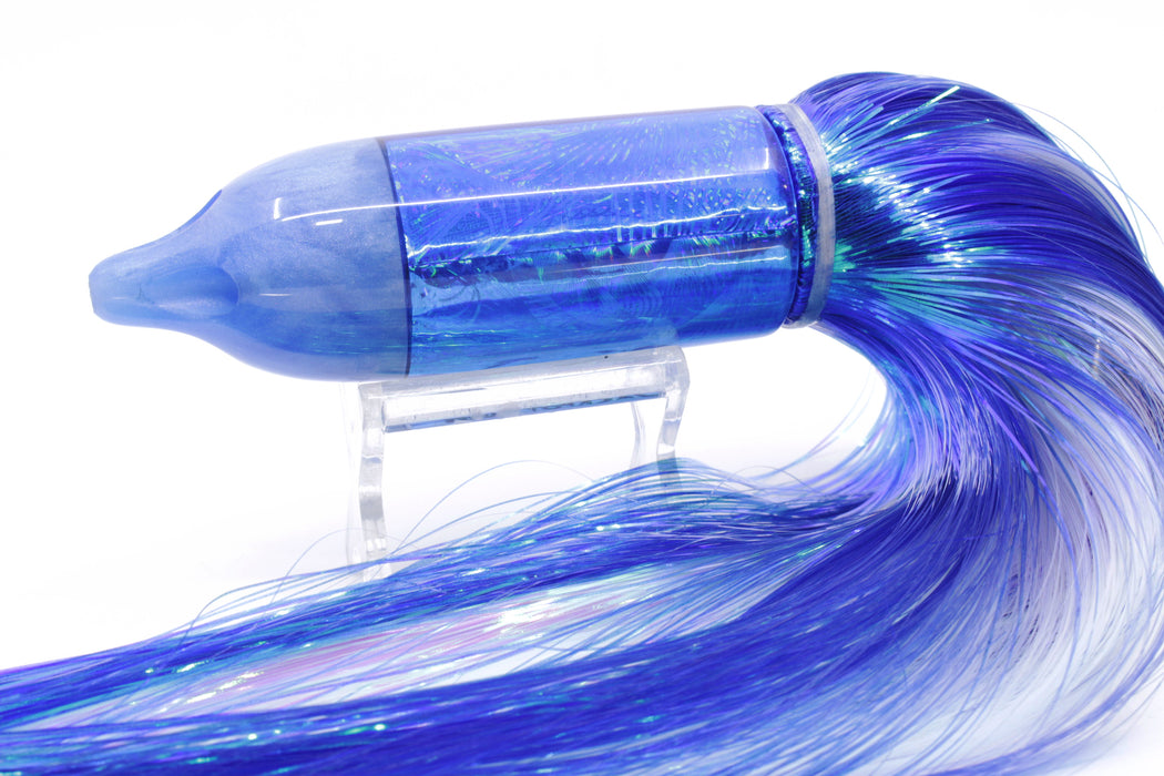 Jackpot Lures Blue Pearl Rainbow 4-Hole Big Blue 12" 14oz Strobez Blue/White