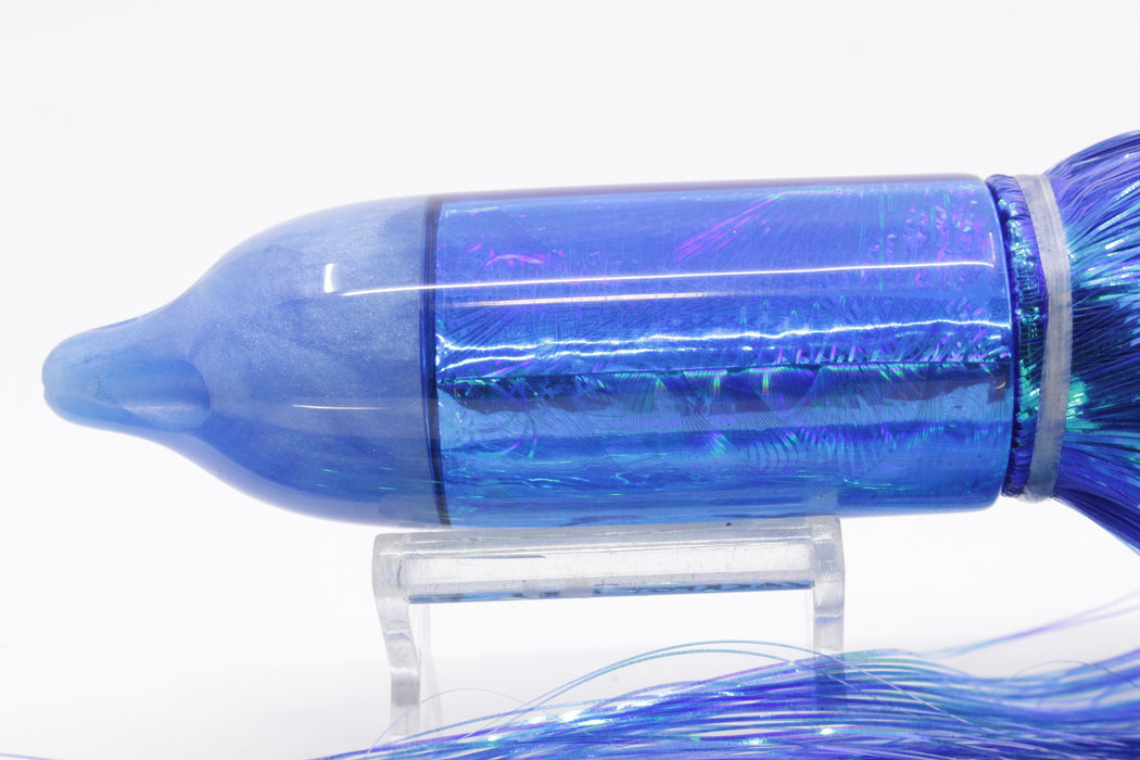 Jackpot Lures Blue Pearl Rainbow 4-Hole Big Blue 12" 14oz Strobez Blue/White