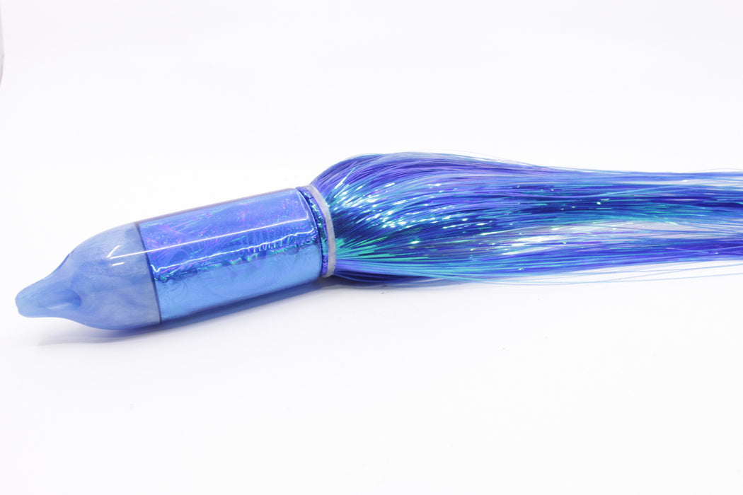 Jackpot Lures Blue Pearl Rainbow 4-Hole Big Blue 12" 14oz Strobez Blue/White