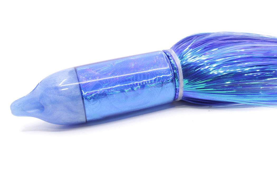 Jackpot Lures Blue Pearl Rainbow 4-Hole Big Blue 12" 14oz Strobez Blue/White