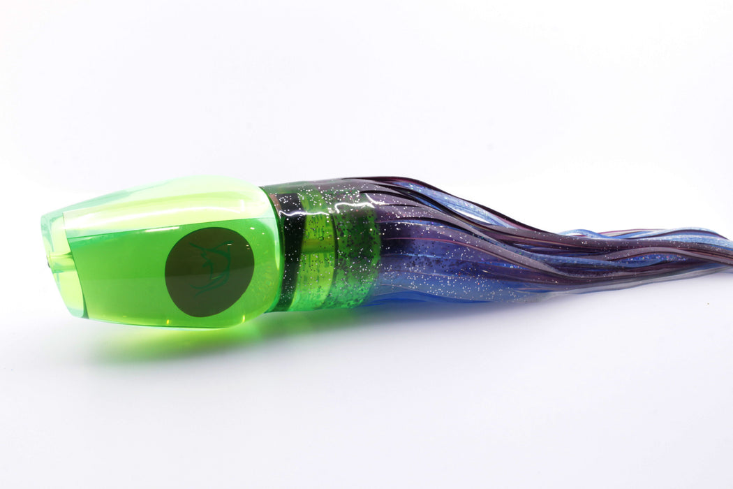 Bonze Lures Chartreuse Mirrored Sugar Daddy 14" 16.5oz Clear Purple-Clear Blue