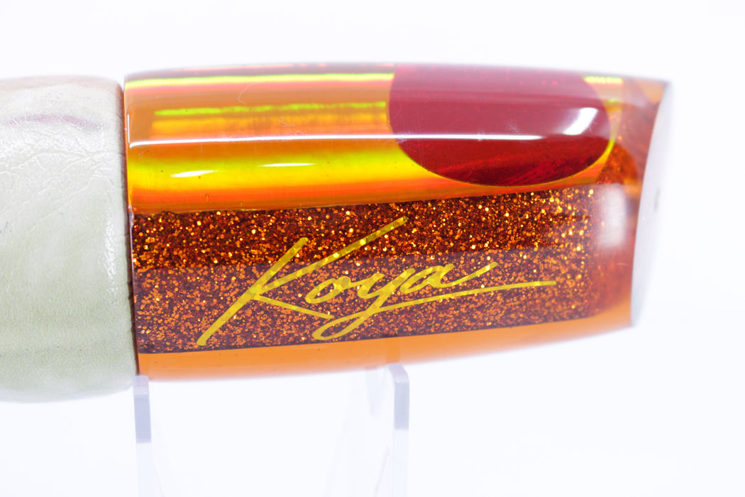 Koya Lures Orange Rainbow Medium Poi Dog 14" 10oz ALV Vinyl Fire Mackerel