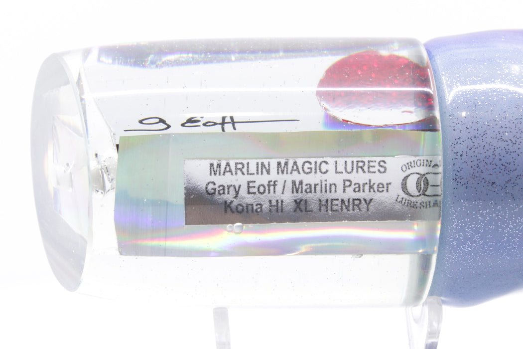 Marlin Magic Lures Clear Mirrored Red Eyes XL Henry 16" 15oz Fired Up Vinyl Skipjack