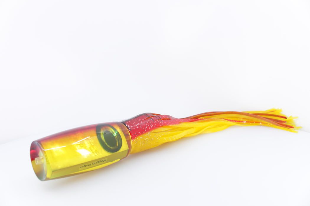 Moyes Lures Bleeding Mackerel Yellow MOP Red Back XL Shotgun 14" 12oz Skirted #1