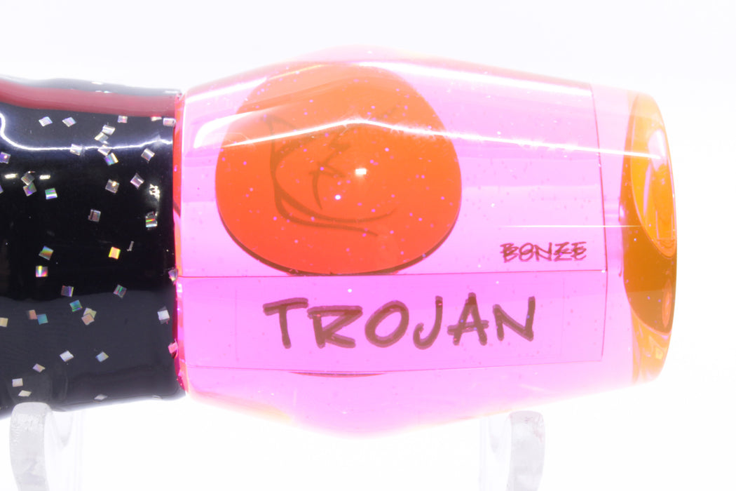 Bonze Lures Fluorescent Pink Mirrored Red Eyes Trojan 10" 5.5oz Black/Pink