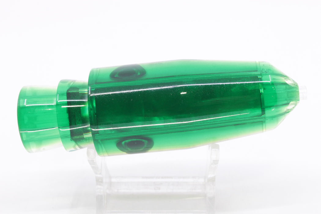 Moyes Lures White MOP Green-Chartreuse Back Taxi Eyes 4-Hole Medium Sicario Bullet 10" 6.3oz